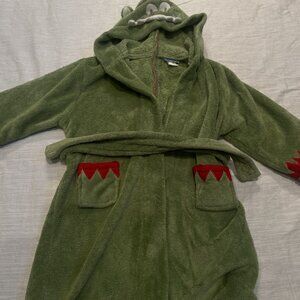 Pekkle Boy's Hooded Bathrobe Fleece Soft Tie Belt 2 Pockets Size 4-5